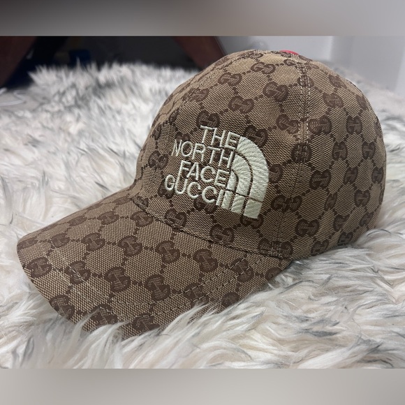 The Unbranded Brand Other - The North Face x Gucci - Brown Monogram Logo Baseball Cap - Size Medium